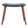 Tabouret en teck et cuir noir