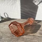 Art Deco pink glass candlestick