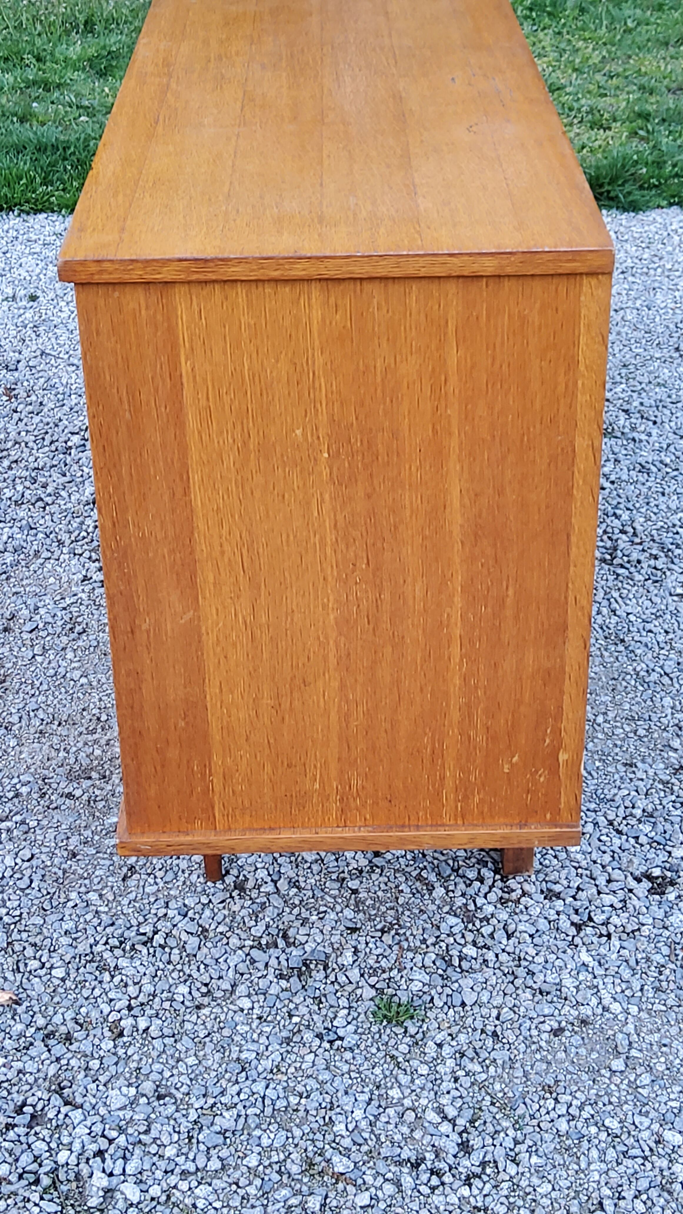 Vintage gold blond oak row 3 sliding doors