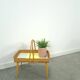 Rattan vintage tray on legs with yellow formica, fruit basket
