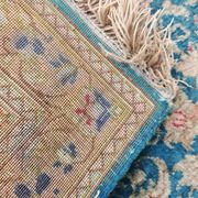 Kerman runner carpet in antique silk, hand-knotted from the 1940s.