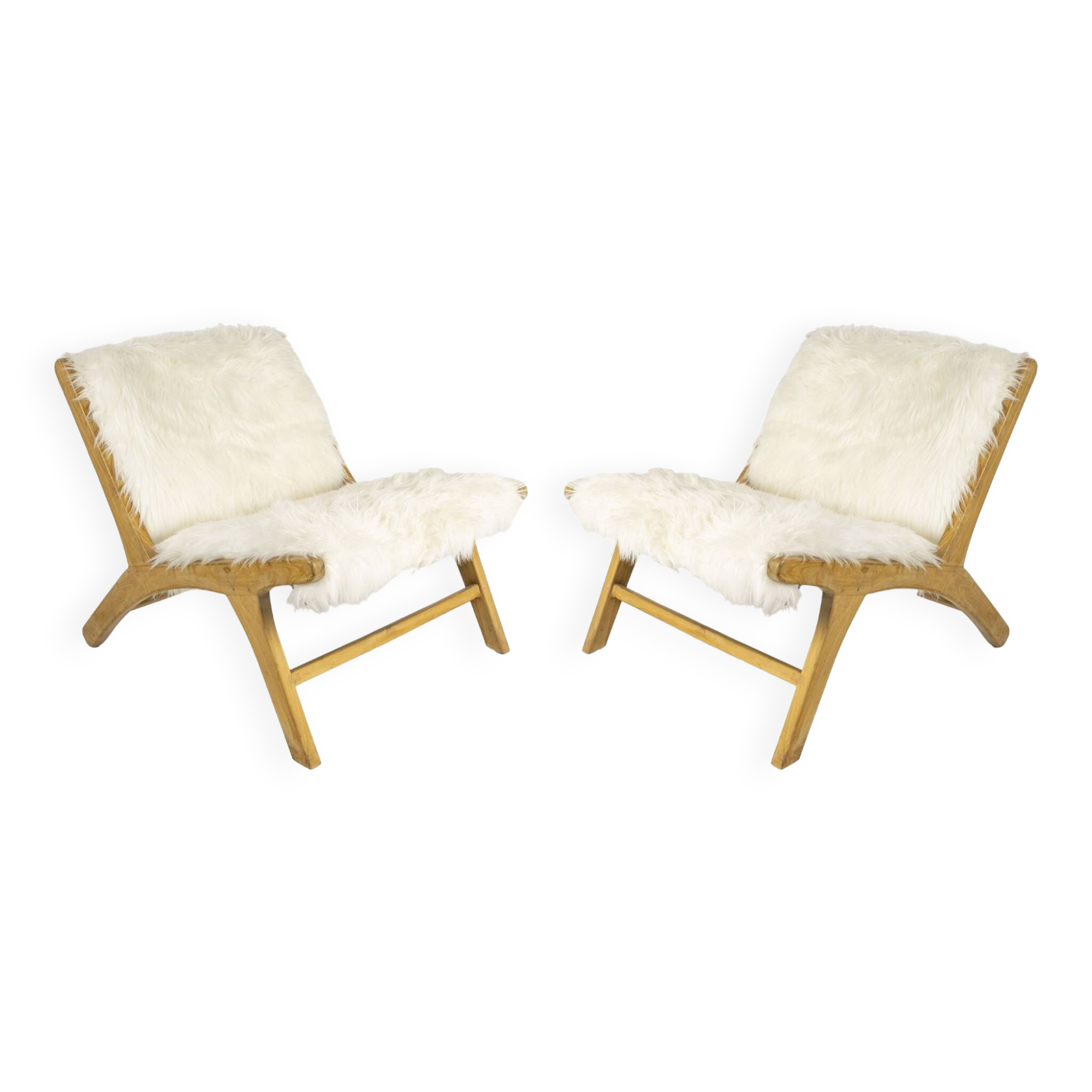 Pair of low chairs by olivier de schrijver