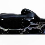 Charles lemanceau, saint-clément earthenware factory - elephant and baby elephant