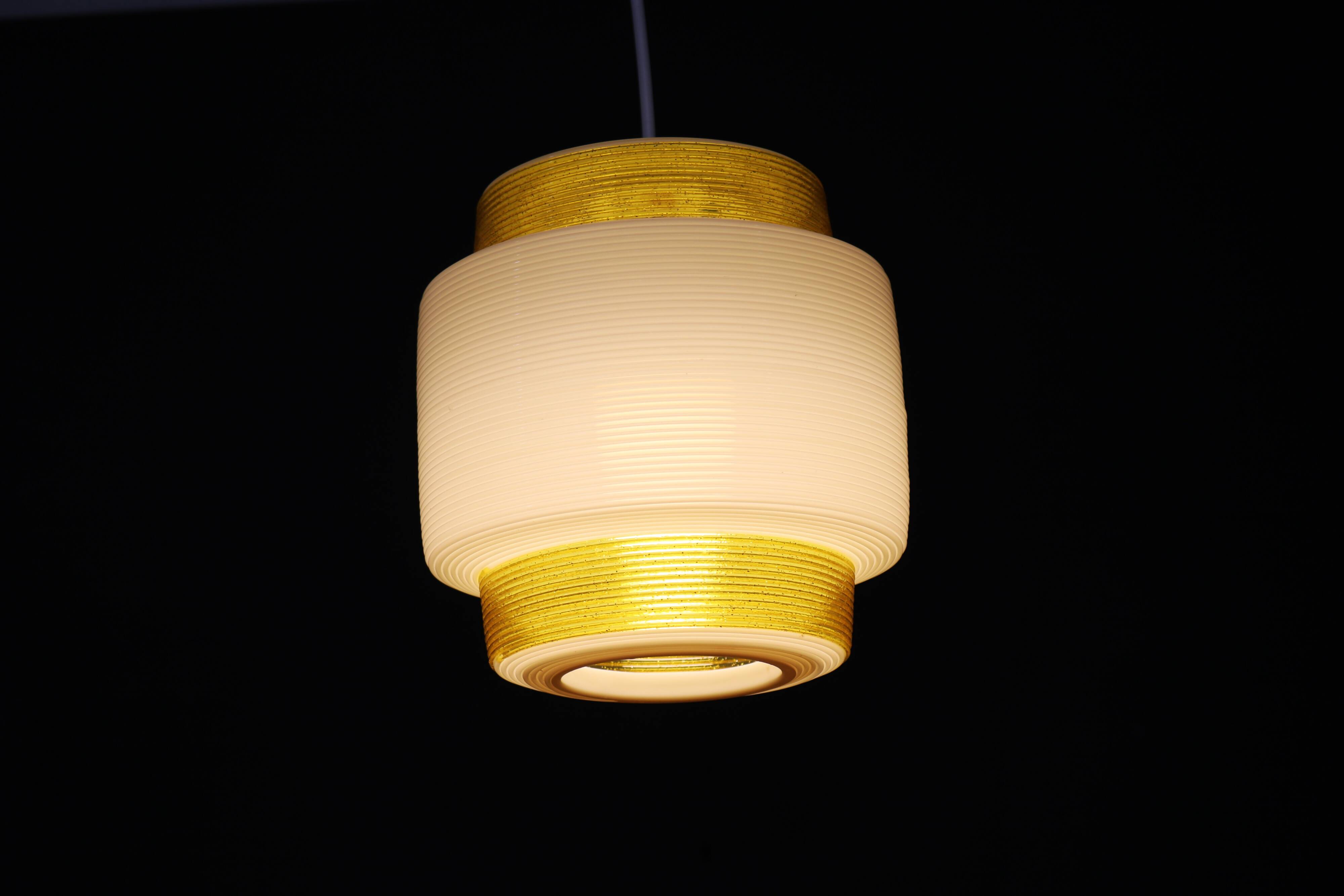 Ultra rare and old yellow and white Rotaflex lamp by Yahsa Heifetz