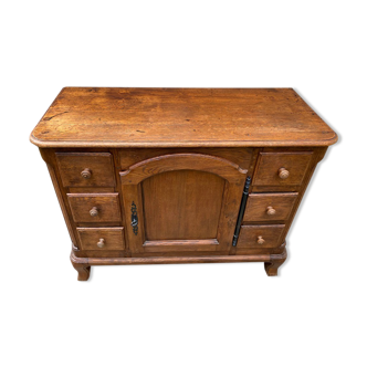 Buffet solid oak storage cabinet 1 door 6 drawers