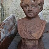 Pair of cast iron fireplace chenets "Children"