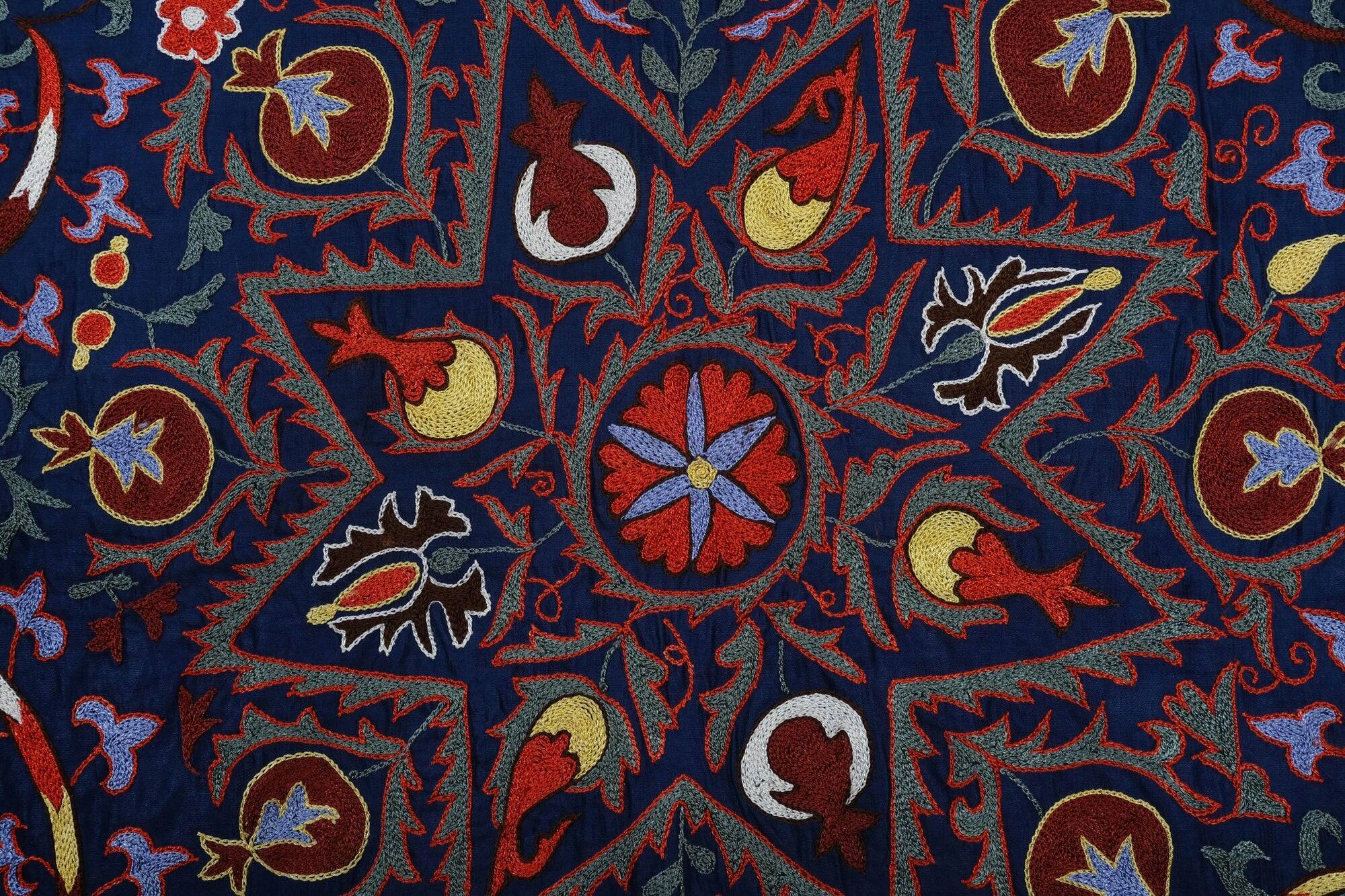 Vintage hand-embroidered tribal tapestry 245x303 cm