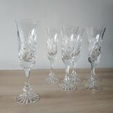 Verres à champagne en cristal ciselé de Lorraine