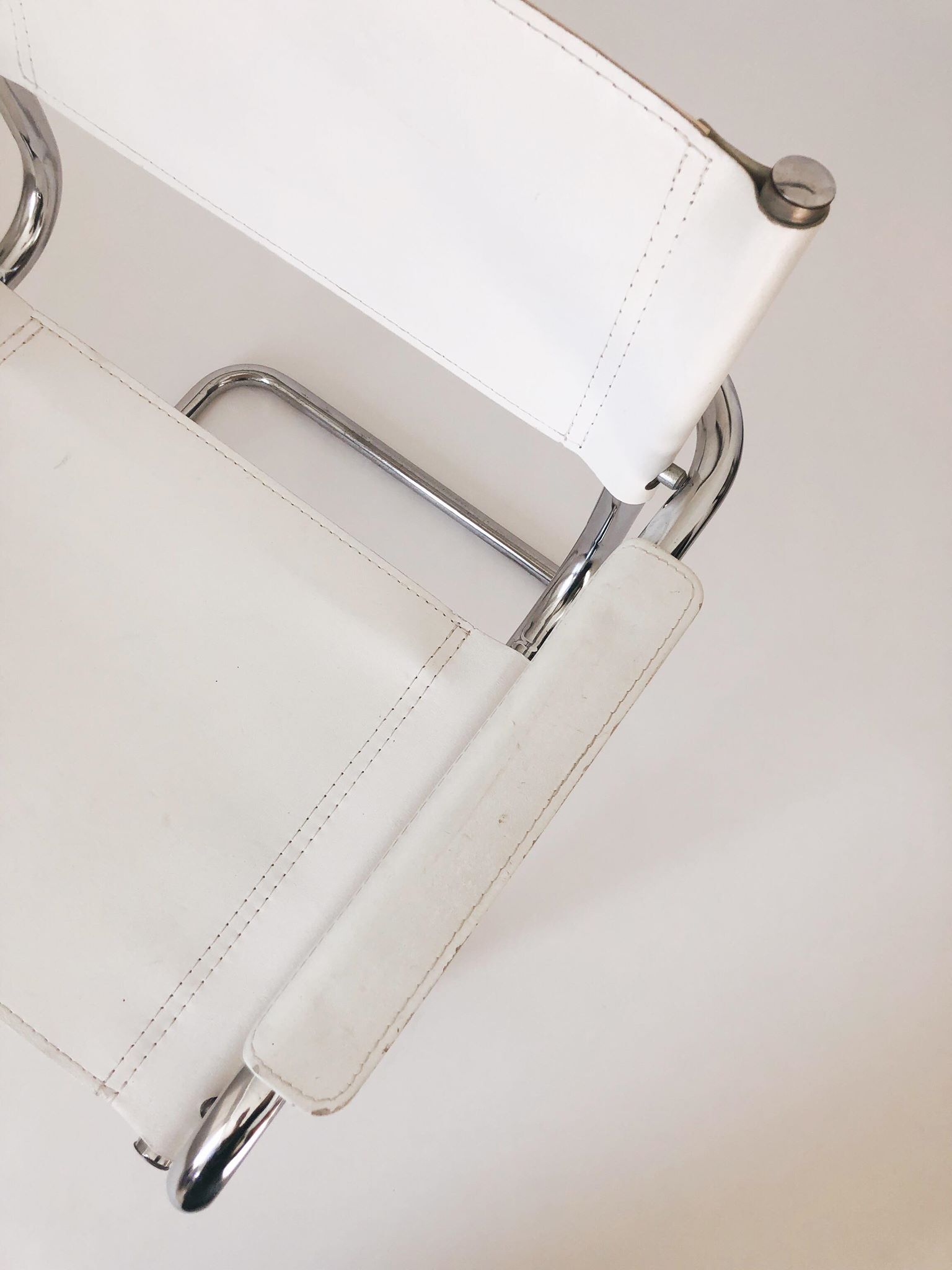 Metal and leather tubular chair