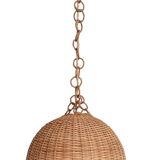 Rustic Wicker Pendant Lamp, Handcrafted in Spain, 40cm Diameter, 1970s