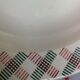 Plat creux style art deco formes géometriques vintage vert et rouge
