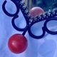 Wrought iron coat rack with wooden ball and vintage mirror 50/60's