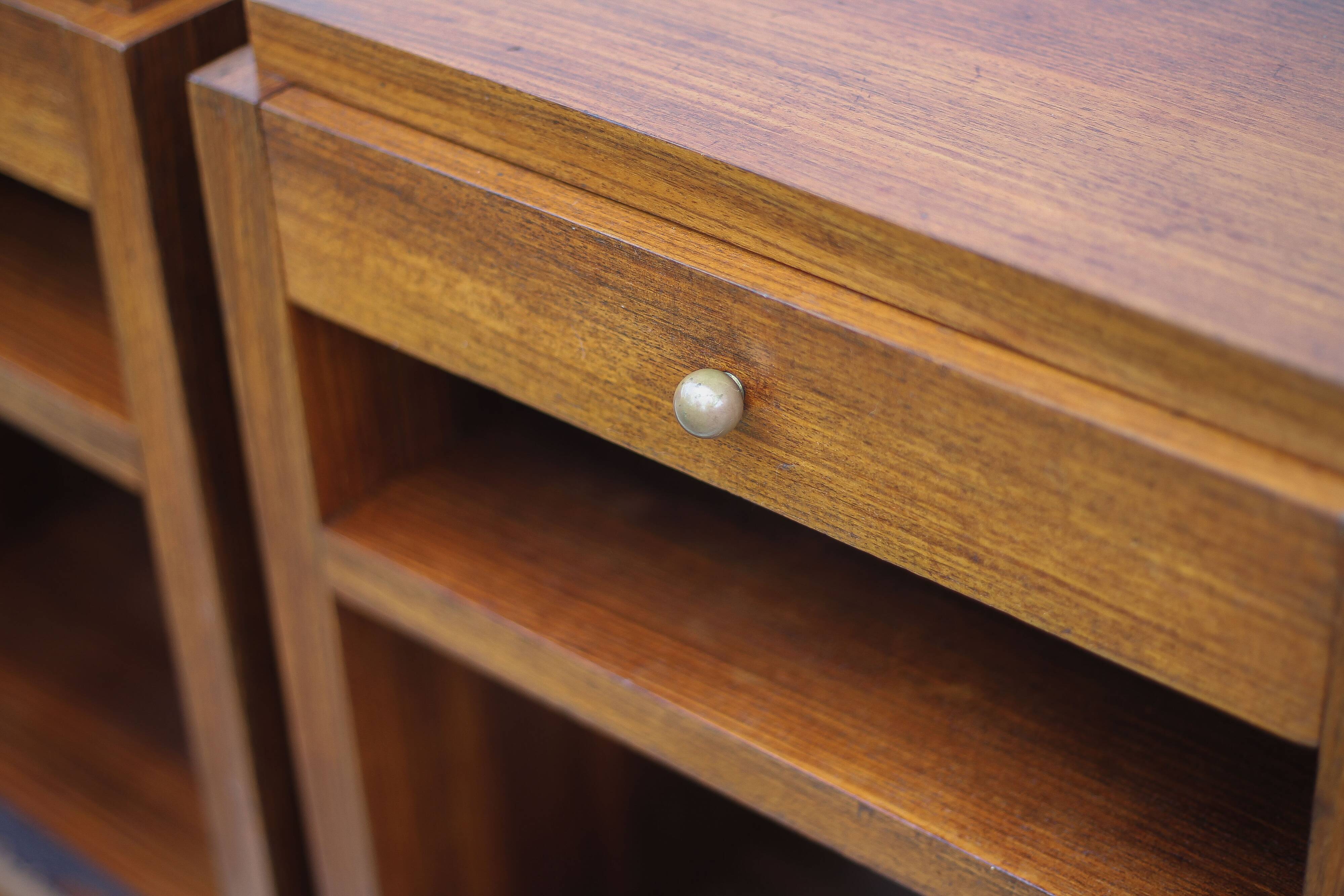 Pair of art deco nightstands, art deco wooden bedside tables, can end
