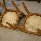 Set of 6 oak chairs by Gaston Poisson, 1940s