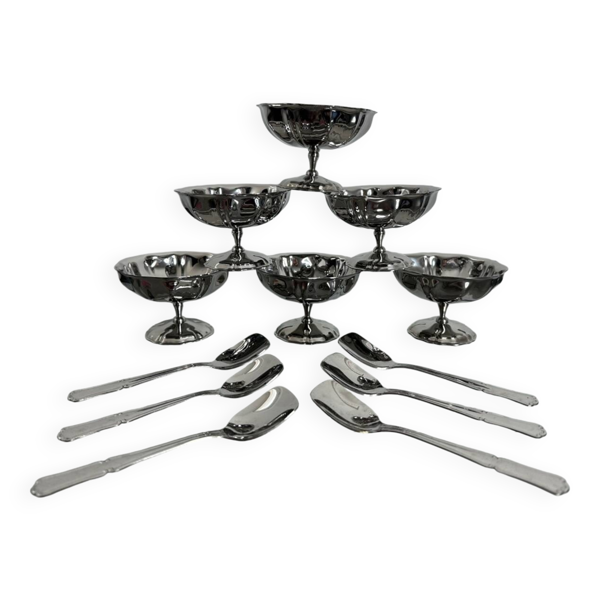 Jean Couzon 12-piece stainless steel ice cream service
