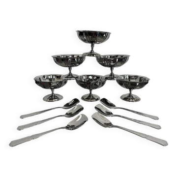 Jean Couzon 12-piece stainless steel ice cream service