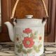Service à thé vintage en grès à décor floral