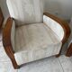 Paire de fauteuils art déco bois et tissu floral