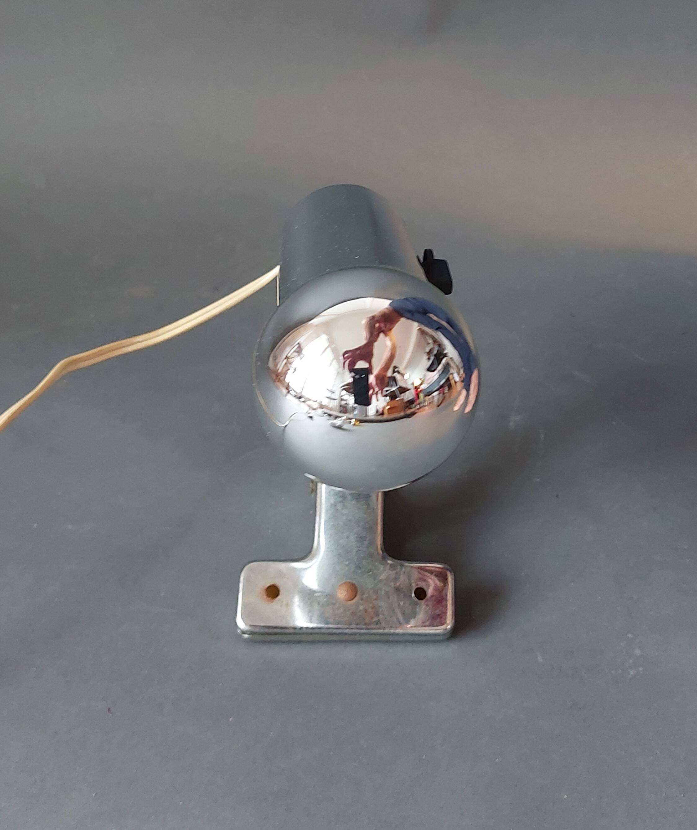 Chrome clip-on spotlight Targetti 1960, Italy.