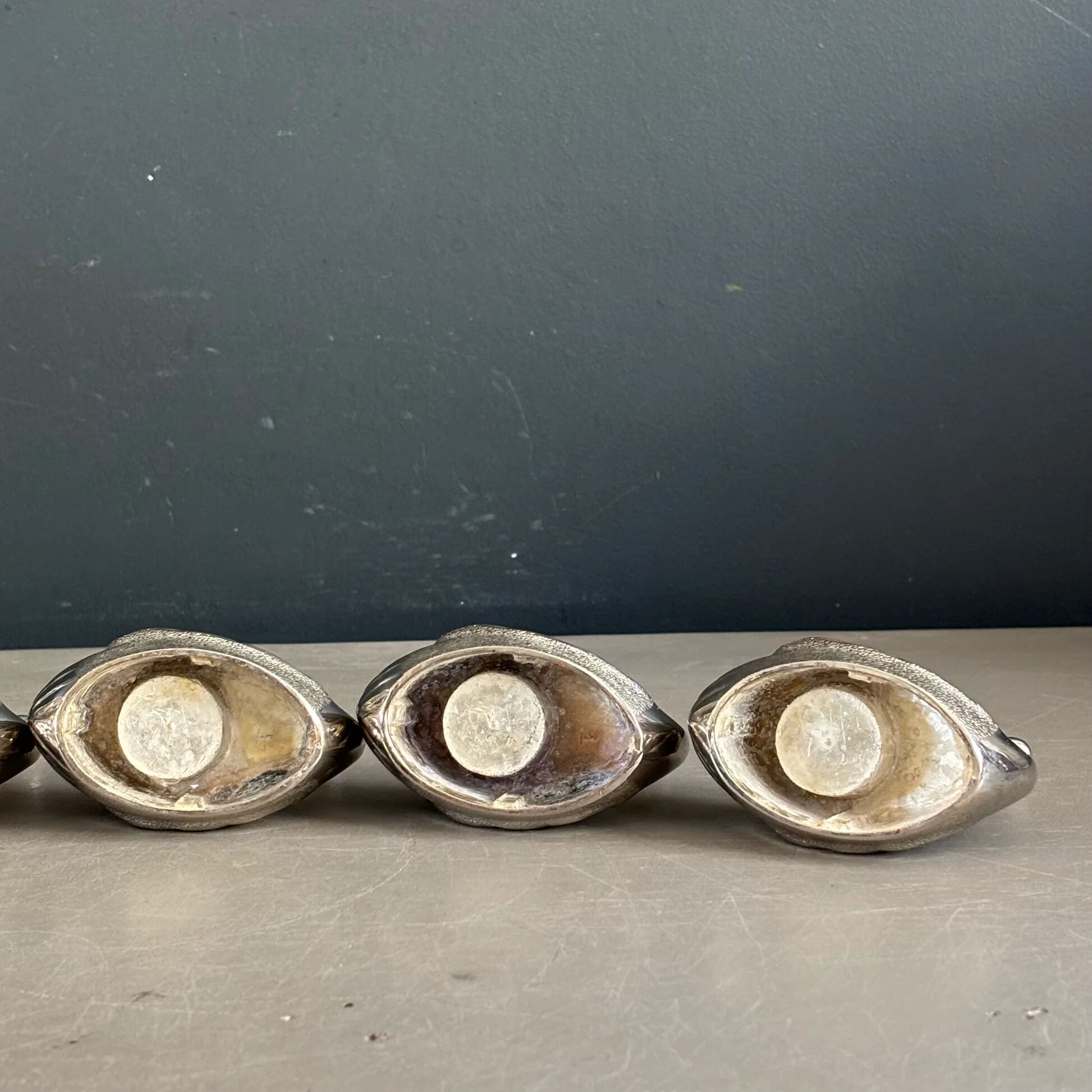 Set of 6 silver-plated swan candle holders