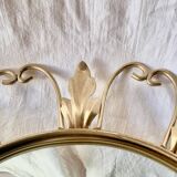 Vintage "witch" mirror - round convex mirror in gold metal