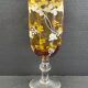 Vase in the shape of glass on shower stand, glazed painted glass 22.5 cm
