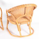Pair of wicker armchairs