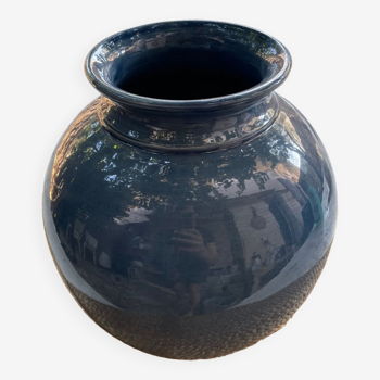 Blue ball vase