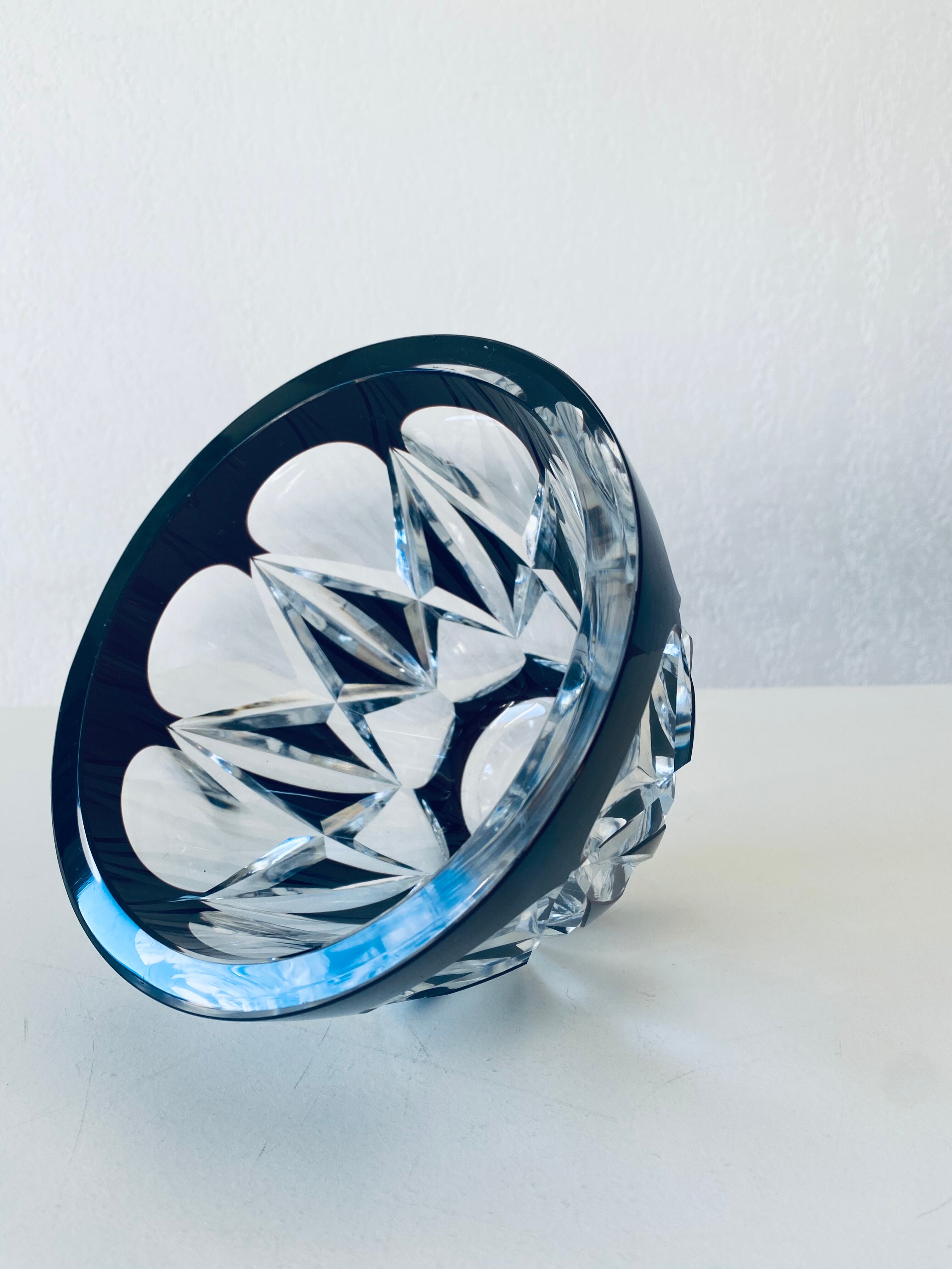 Antique carved crystal vase