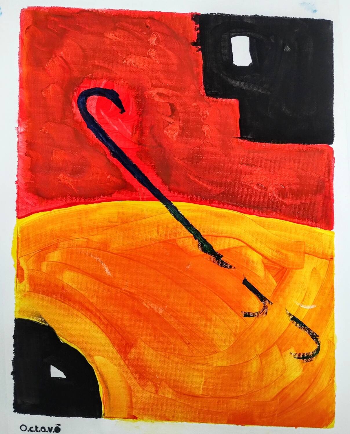 Abstract painting. "Imitate the future."