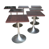 Lot de 7 tables bistrot pied tulipes