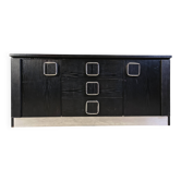 Vintage black wooden cabinet, 1970s