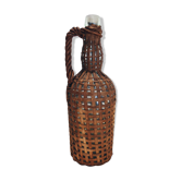 Carafe rotin bouteille vintage