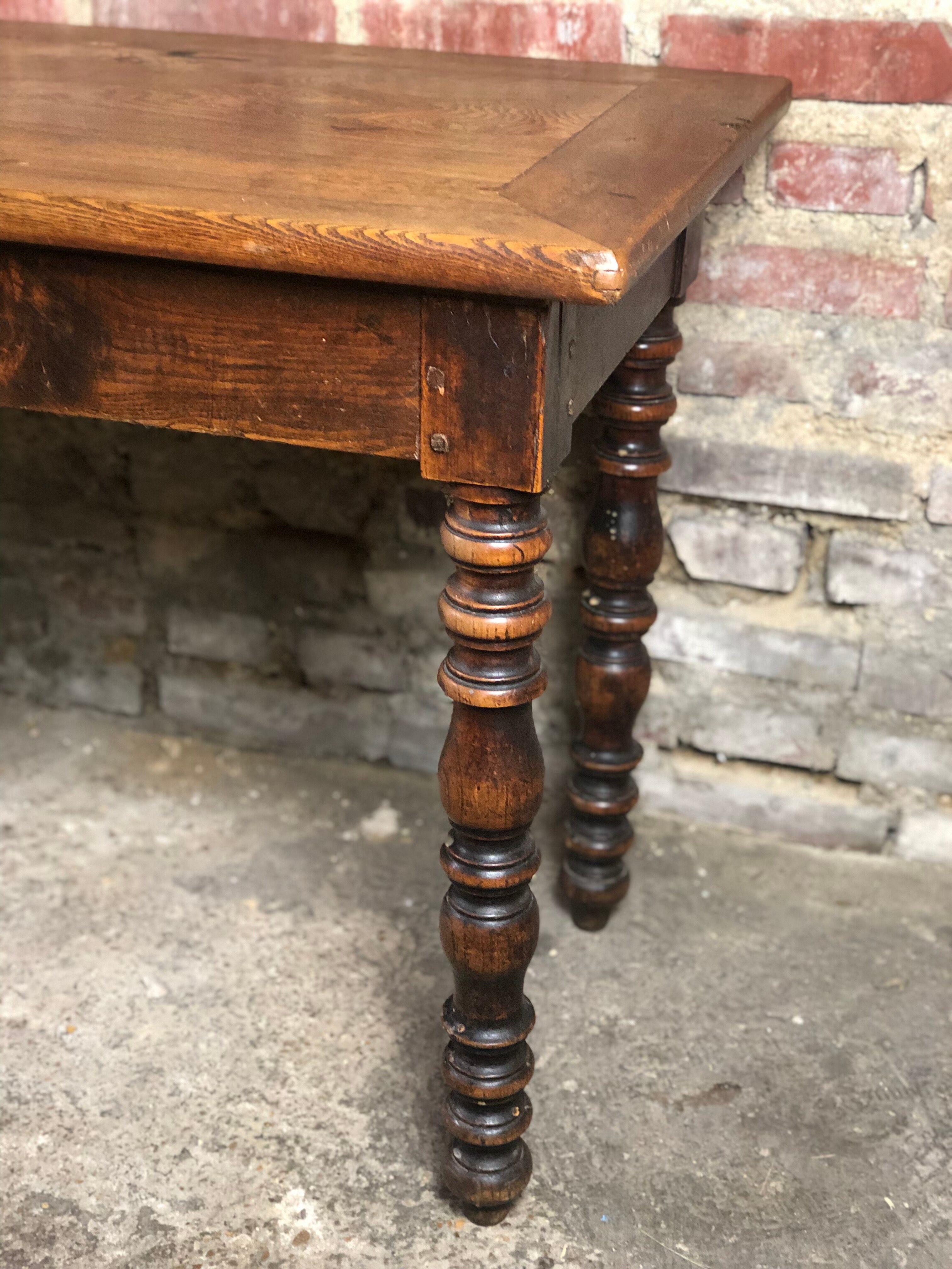 Draper's table / solid oak console 1900s