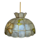 Capiz shell and brass pendant light