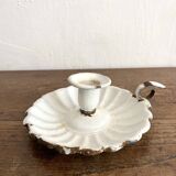Antique enamelled sheet metal candle holder