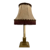 Vintage brass and leather lamp from the 70s