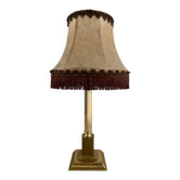 Vintage brass and leather lamp from the 70s