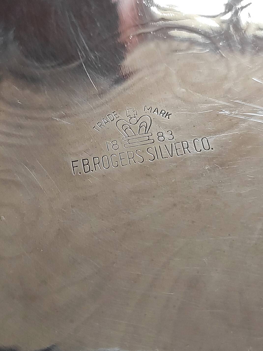 Large silver metal tray