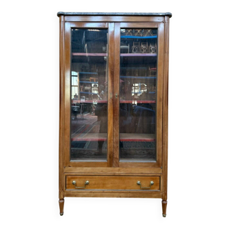 Louis XVI display cabinet in mahogany and marble