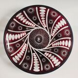 Pocket tray in glass lined plum color and cut