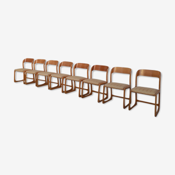 Baumann sleigh chairs, set of 8