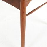 Chaise en teck Ærthøj Jensen & Mølholm entièrement restaurée avec un revêtement en feutre de laine / Design danois moderne du milieu du siècle / Années 1960