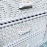 Washed Rattan Chest of Drawers, 1980s