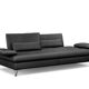 2 salon en cuir noir roche bobois scenario un trois place et une meridienne