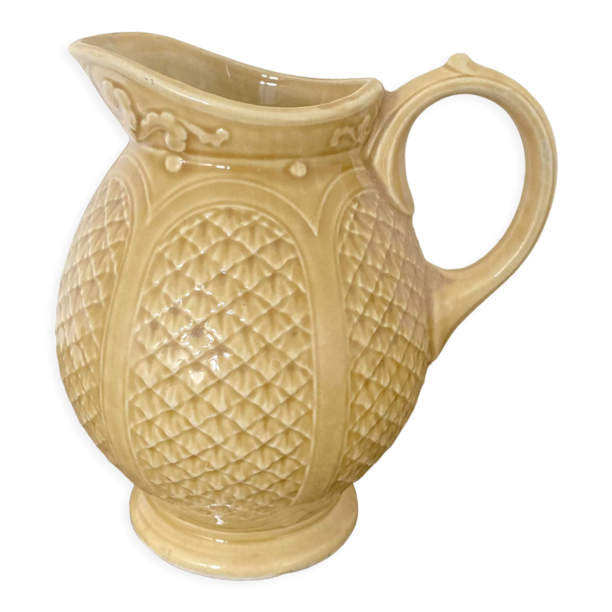 Mustard yellow ceralic pitcher