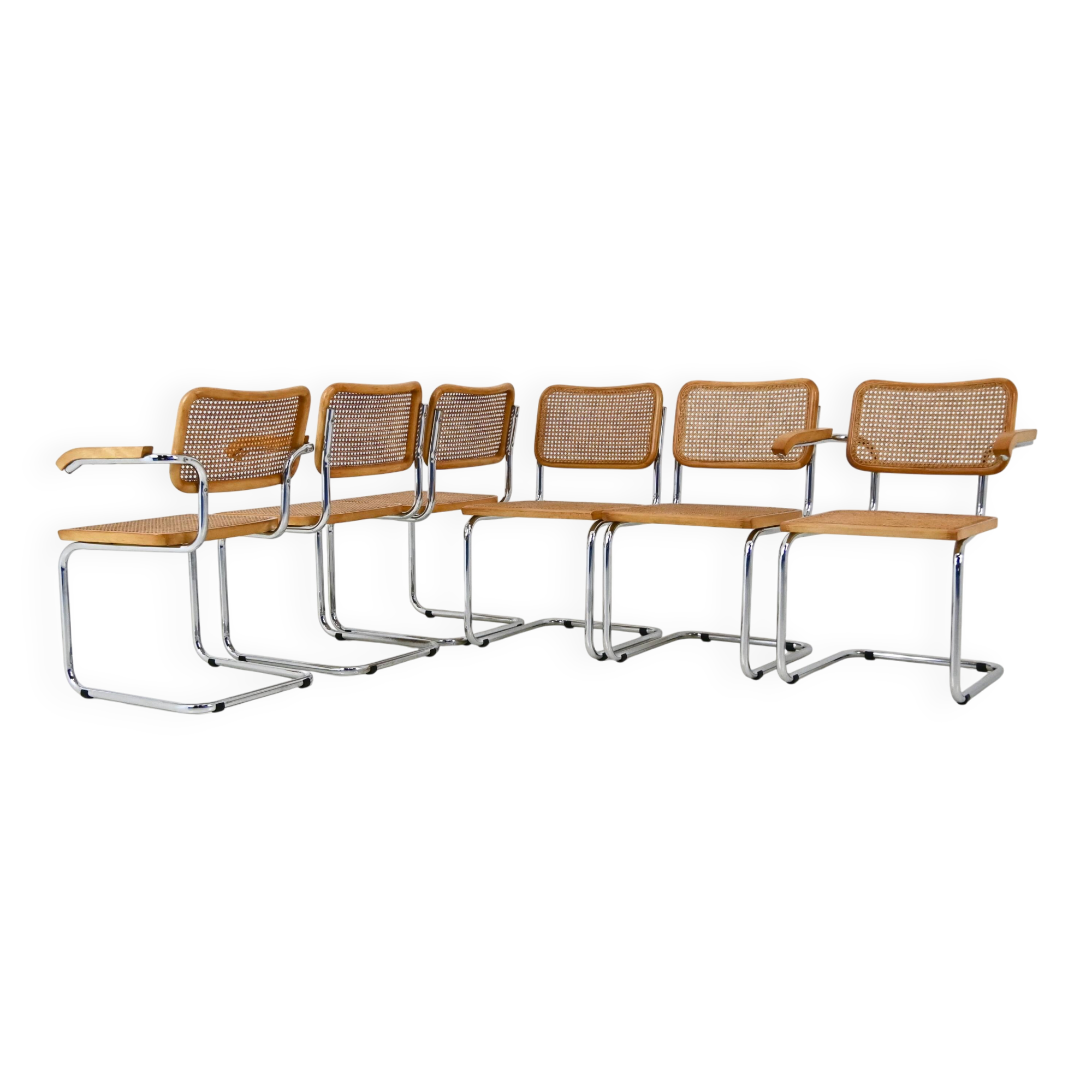 Set of 6 dining chairs Style B32 by Marcel Breuer