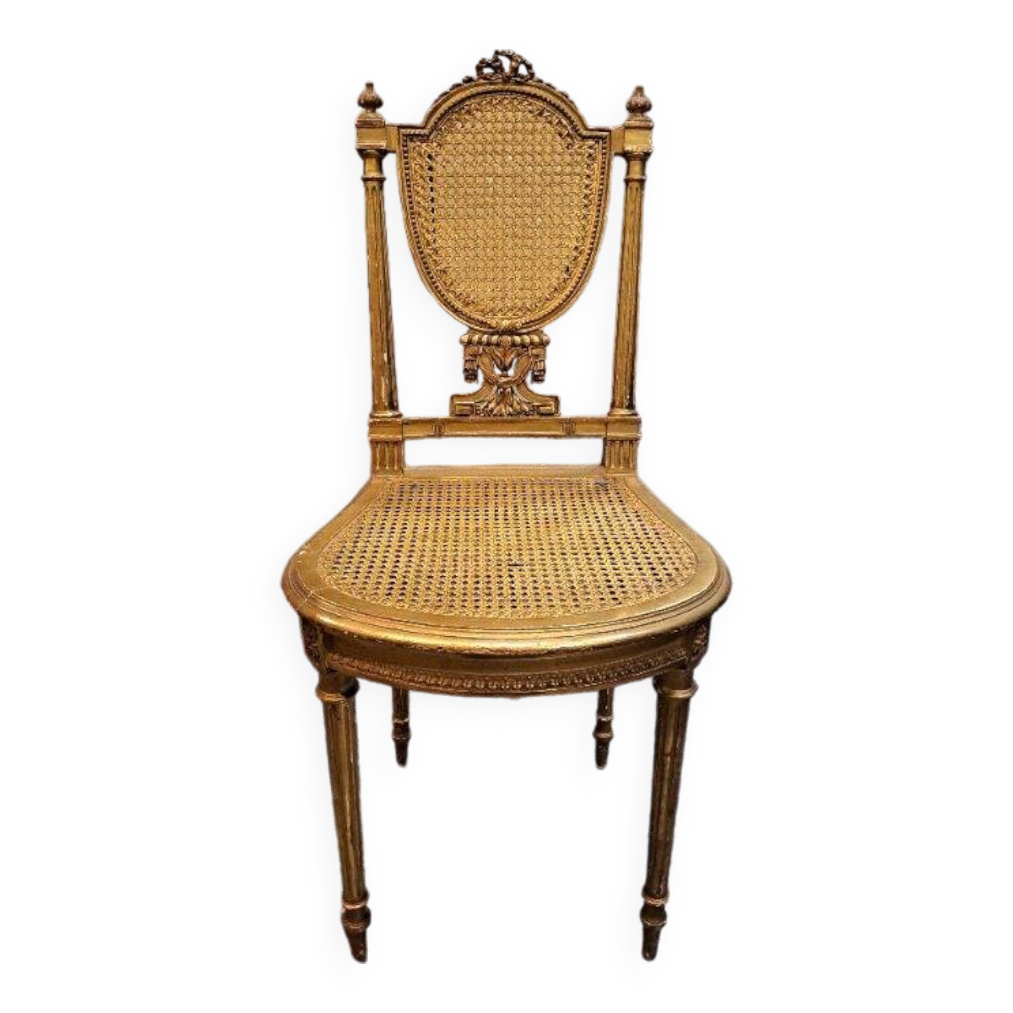 Napoleon III chair in gilded wood, Louis XVI style