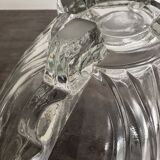 Vintage molded pressed glass bowl on foot