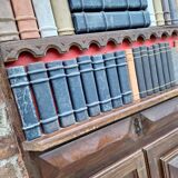 Large old trompe l'oeil library panel, vintage decoration